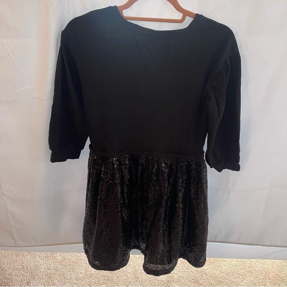GAP Kids Girls Black Cotton/Sequin Dress Size XL REG -WORN ONCE - Picture 5 of 7